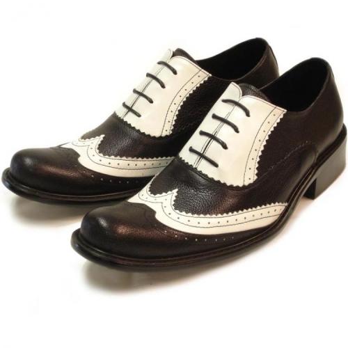 Fiesso Black / White Genuine Leather Shoes FI8198